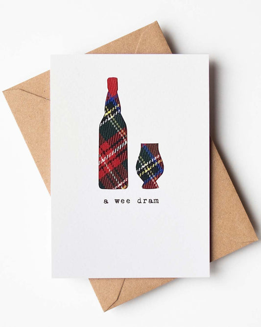 A Wee Dram Handmade Tartan Card