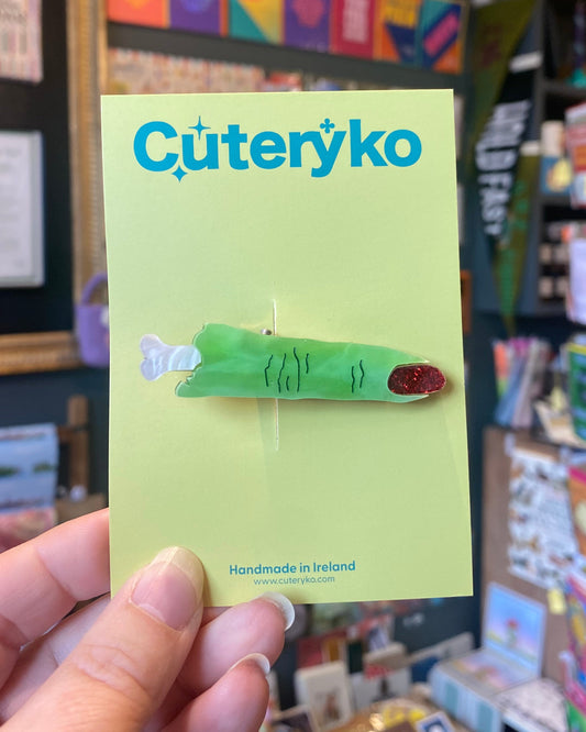 Green Finger Hair Clip