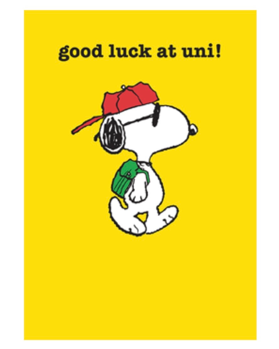 Snoopy Good Luck At Uni! Card