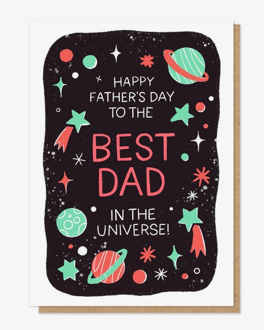 Best Dad In Universe Letterpress Father’s Day Card