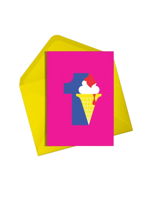 Age 1 Ice Cream Card-Alphablots-My Beautiful Caravan