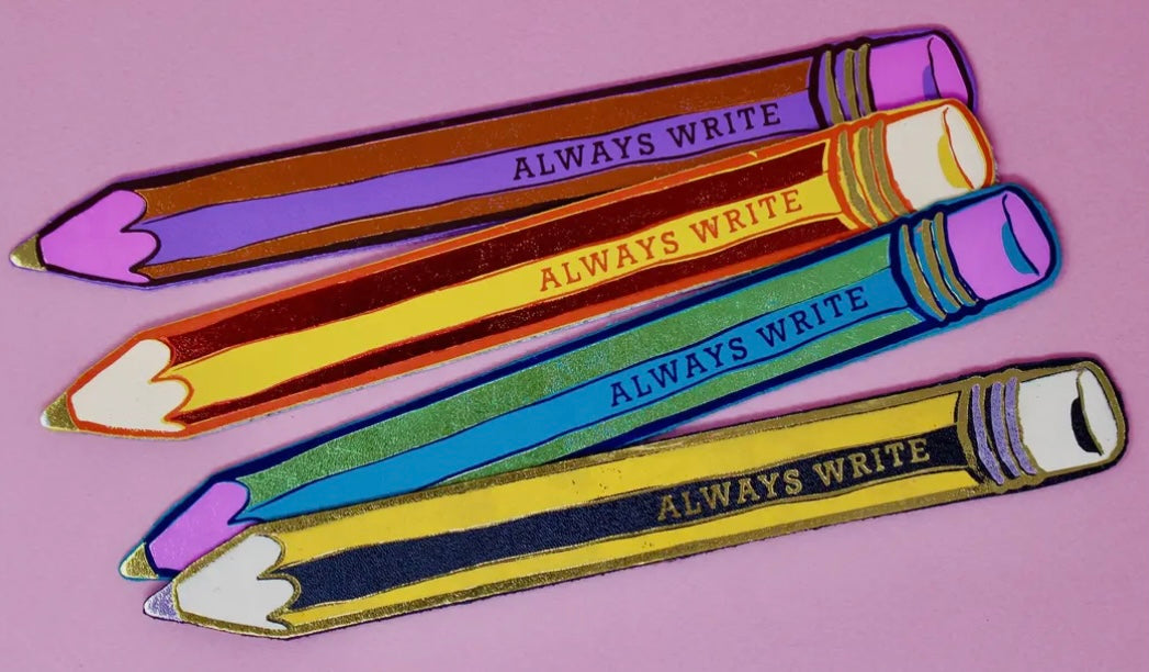 Always Write Leather Bookmark-Ark Colour Design-My Beautiful Caravan