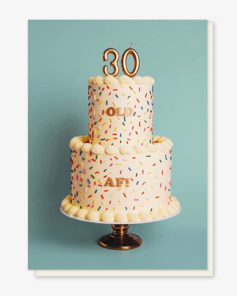 30 Old AF Cake Card