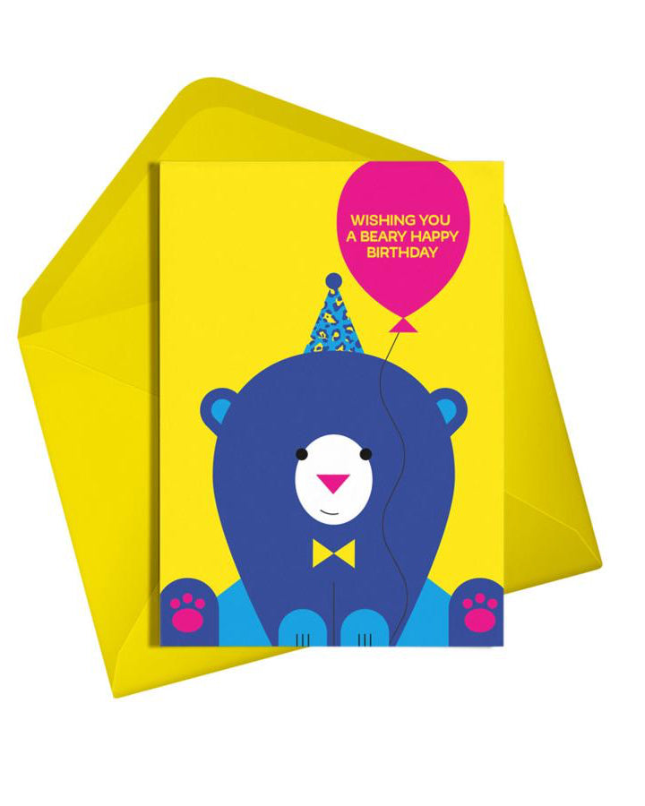 Beary Happy Birthday Card-Alphablots-My Beautiful Caravan