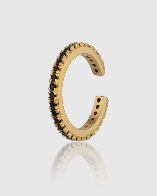Black Stone Gold Ear Cuff-Scream Pretty-My Beautiful Caravan