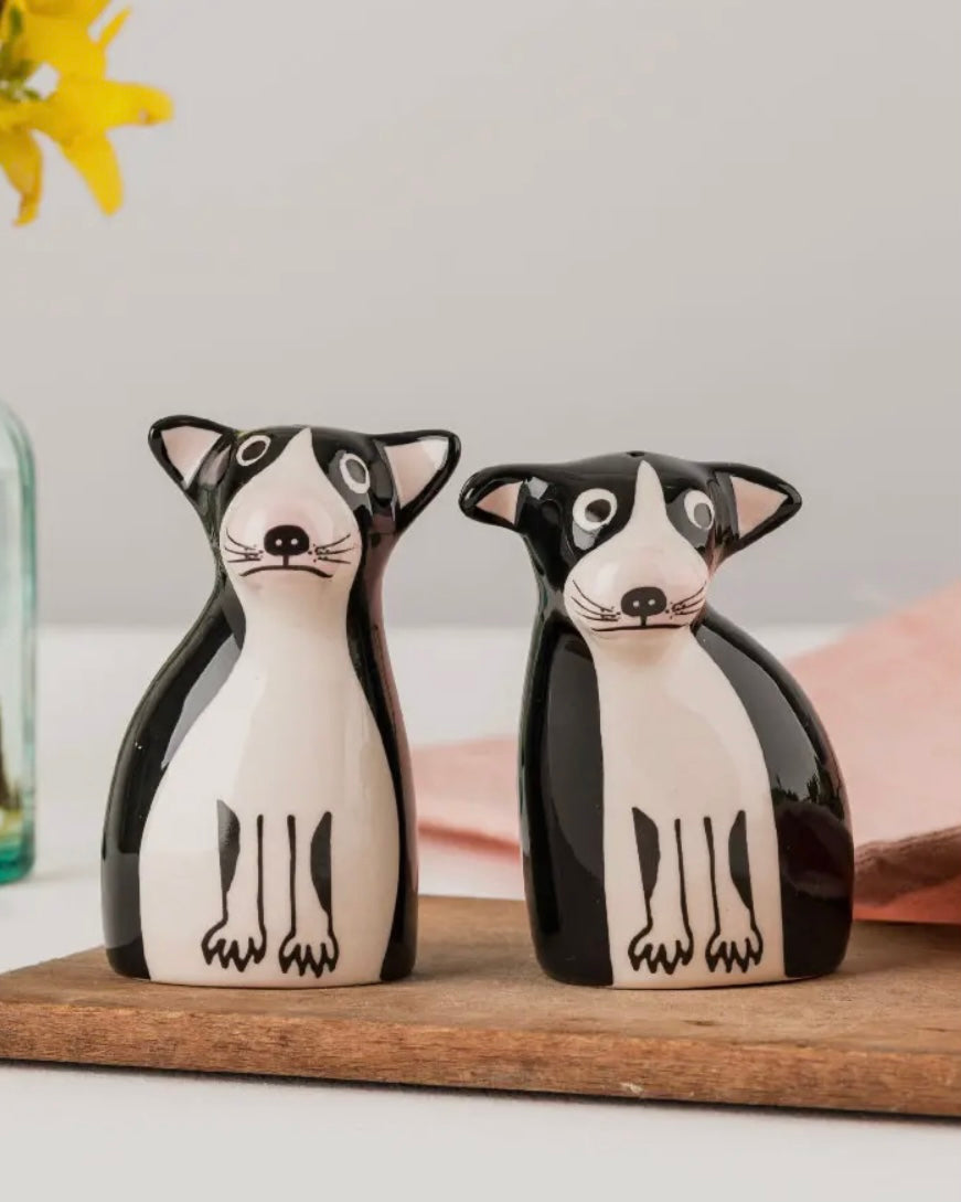 Boston terrier Salt and Pepper Shakers-Hannah Turner-My Beautiful Caravan