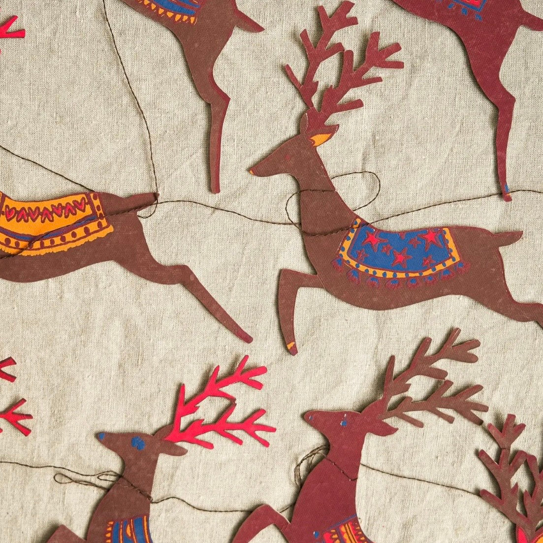 Reindeer Christmas Paper Garland