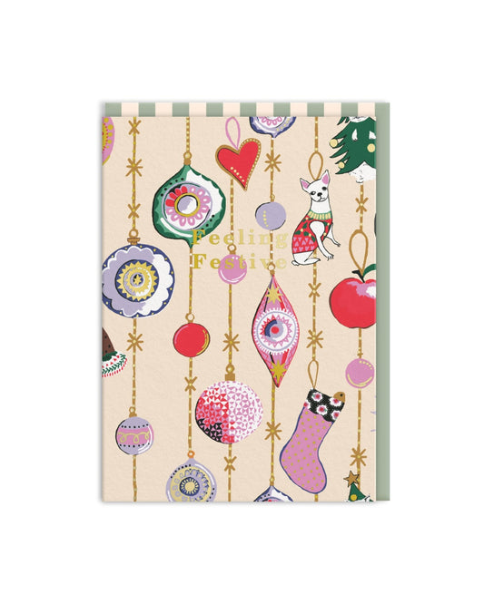 Cath Kidston Baubles Christmas Card