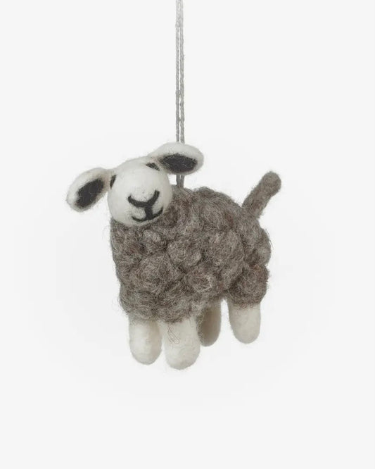 Handmade Felt Herdwick Sheep Hanging Decoration