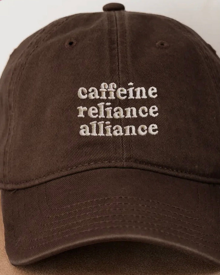 Caffeine Reliance Alliance Baseball Cap-Alphabet Bags-My Beautiful Caravan