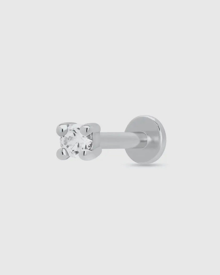 Clear Stone Single Earring (Flat Backed)-Scream Pretty-My Beautiful Caravan