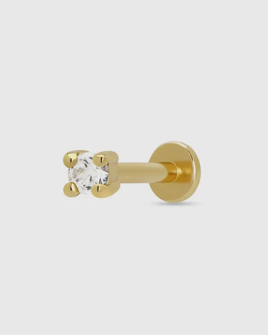 Clear Stone Single Earring (Flat Backed)-Scream Pretty-My Beautiful Caravan