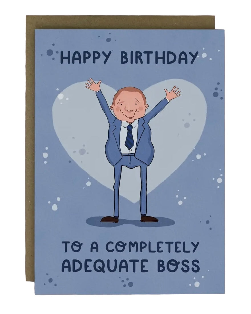 Completely Adequate Boss Birthday Card-Running With Scissors-My Beautiful Caravan