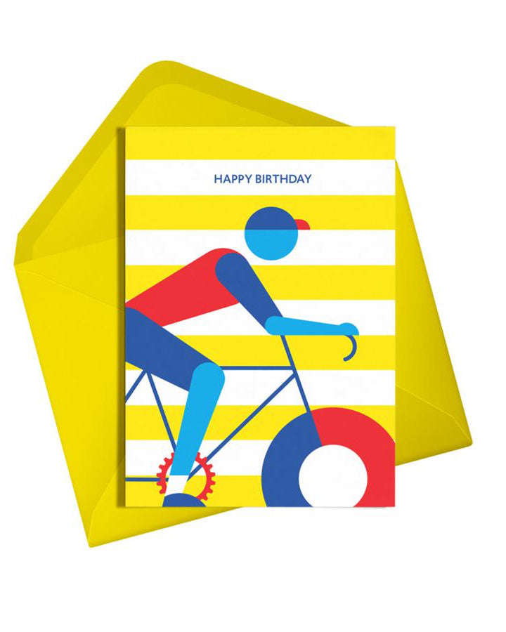 Cyclist Birthday Card-Alphablots-My Beautiful Caravan
