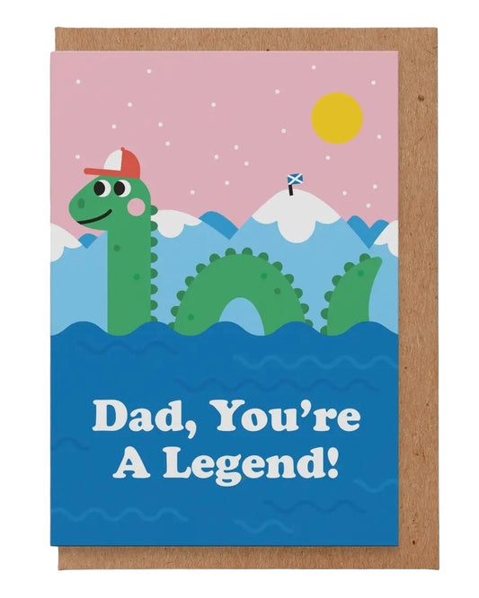 Dad You’re A Legend (Loch Ness Monster) Fathers Day Card-Studio Boketto-My Beautiful Caravan