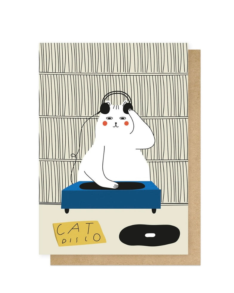 Disco Cat Card-East End Prints-My Beautiful Caravan