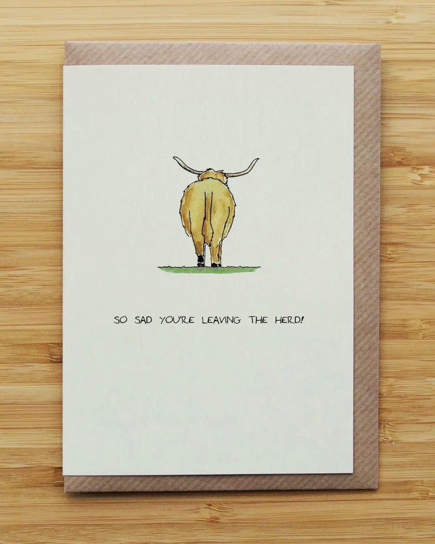 Leaving The Herd Highland Cow Card