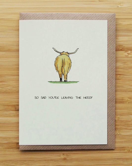 Leaving The Herd Highland Cow Card