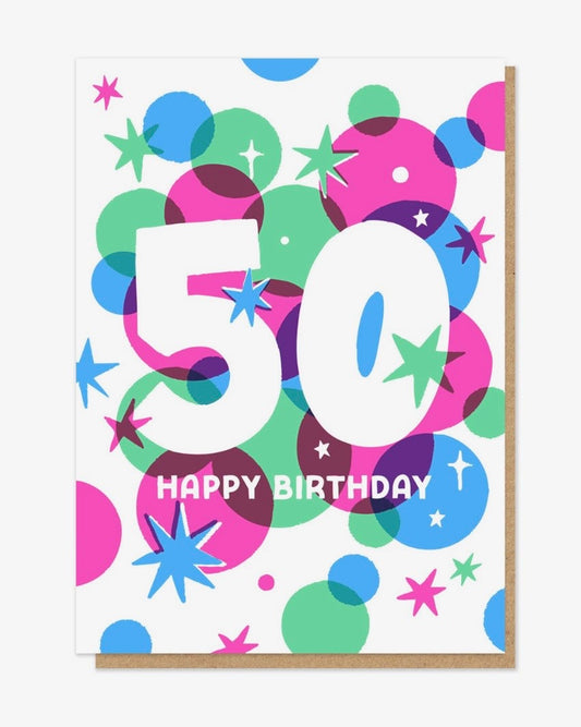 50 Birthday Letterpress Card
