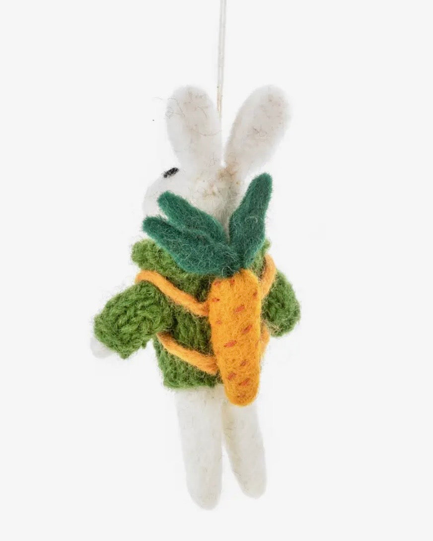 Handmade Felt Ronnie Rabbit Hanging Decoration