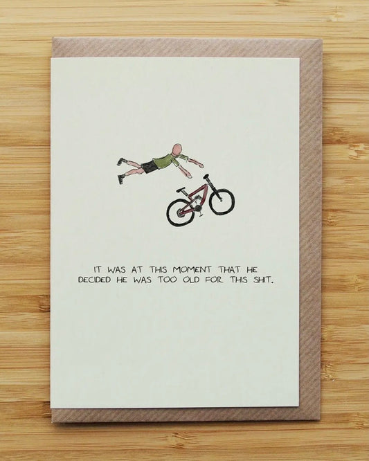 Old Mountain Biker Card