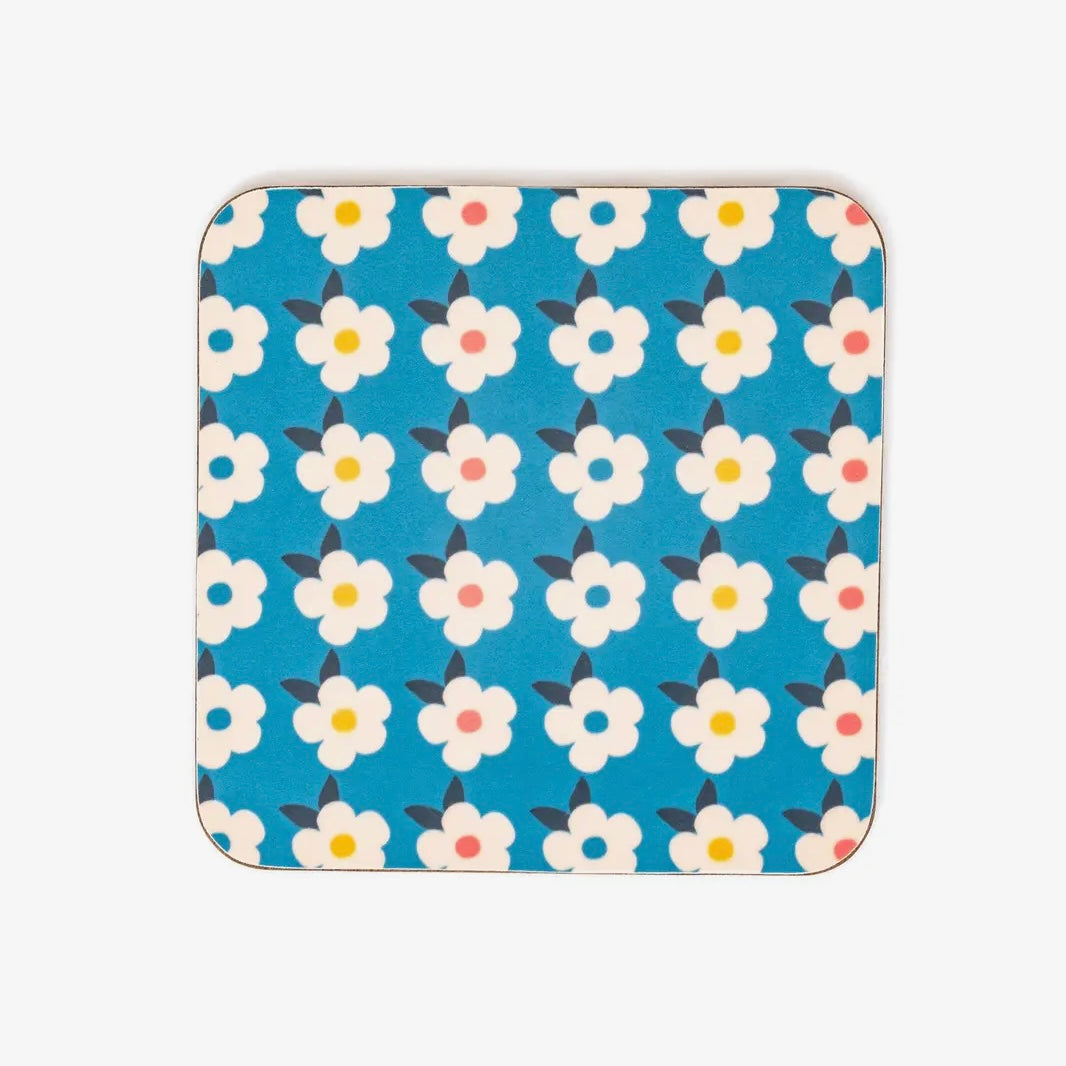 Retro Floral Print Coaster