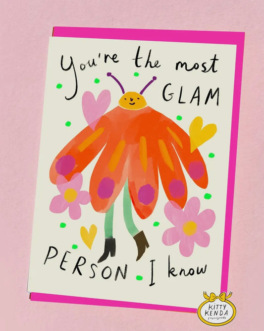 Glam Flower Person Card-Kitty Kenda-My Beautiful Caravan