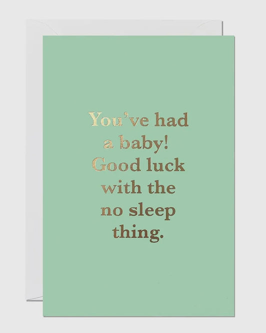 No Sleep Baby Card-Ricicle Cards-My Beautiful Caravan