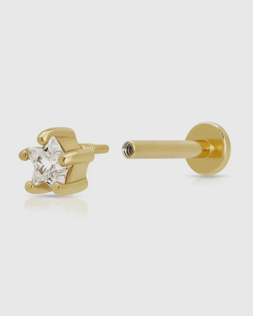 Sparkling Star Single Earring (Flat Backed)-Scream Pretty-My Beautiful Caravan