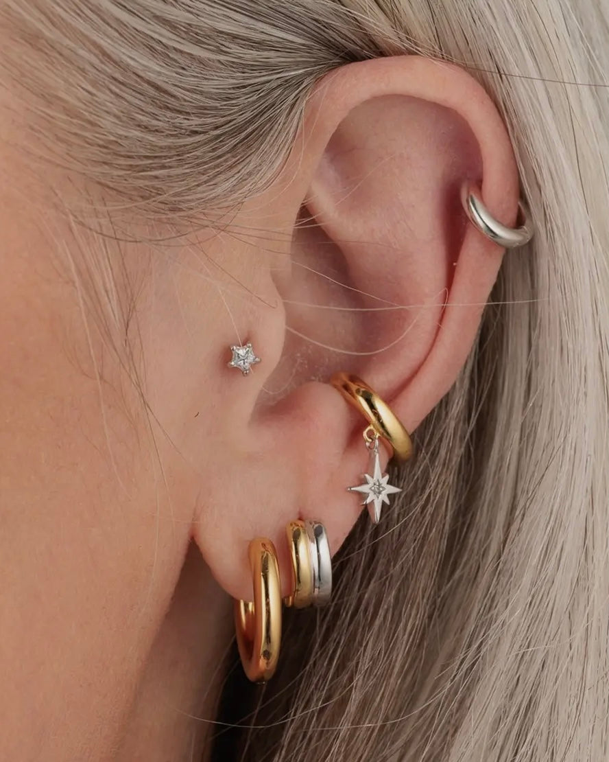 Sparkling Star Single Earring (Flat Backed)-Scream Pretty-My Beautiful Caravan
