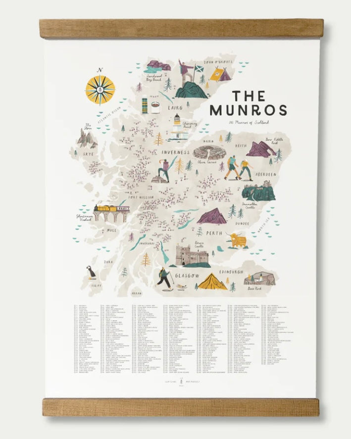 The Munros A2 Print & Hanger-Oldfield Design Co-My Beautiful Caravan
