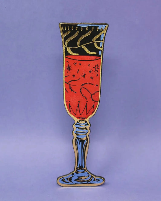 Wine Glass Leather Bookmark-Ark Colour Design-My Beautiful Caravan