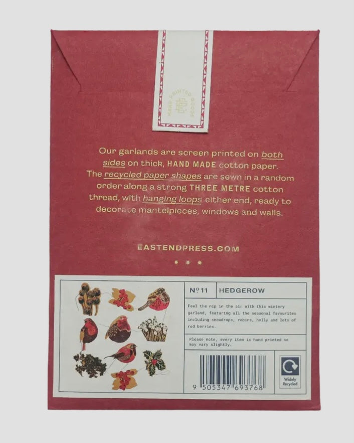Winter Hedgerow Paper Garland-Hanging Decoration-East End Press-