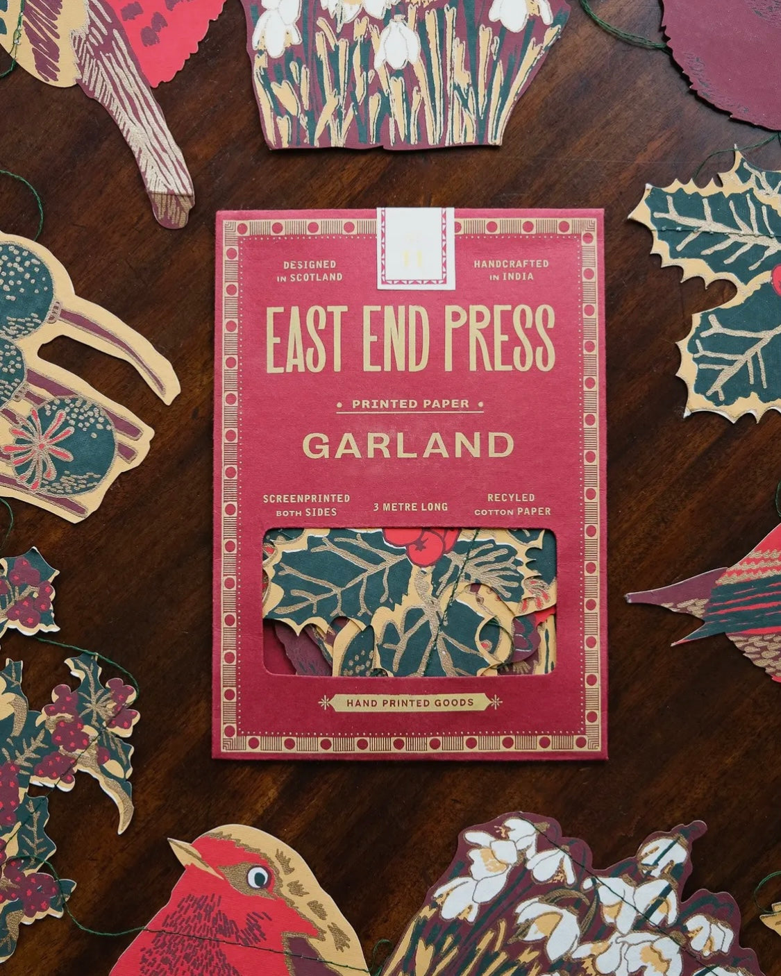 Winter Hedgerow Paper Garland-Hanging Decoration-East End Press-