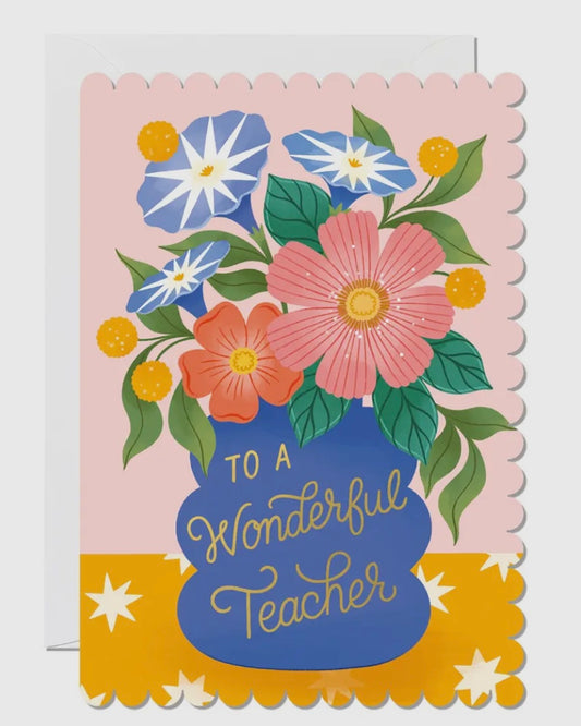 Wonderful Teacher Vase Card-Ricicle Cards-My Beautiful Caravan