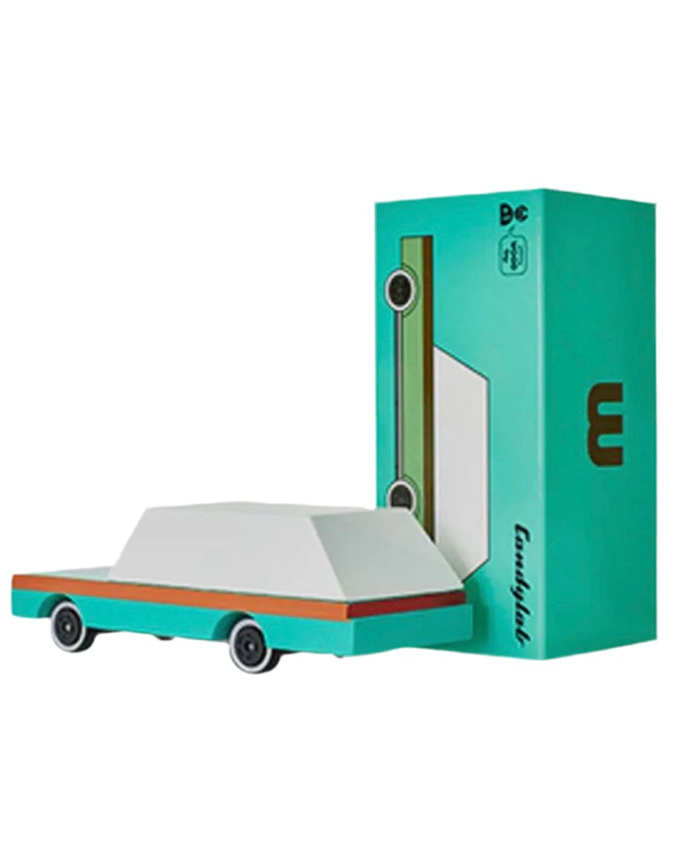 Wooden Teal Wagon Toy Car-Candylab-My Beautiful Caravan