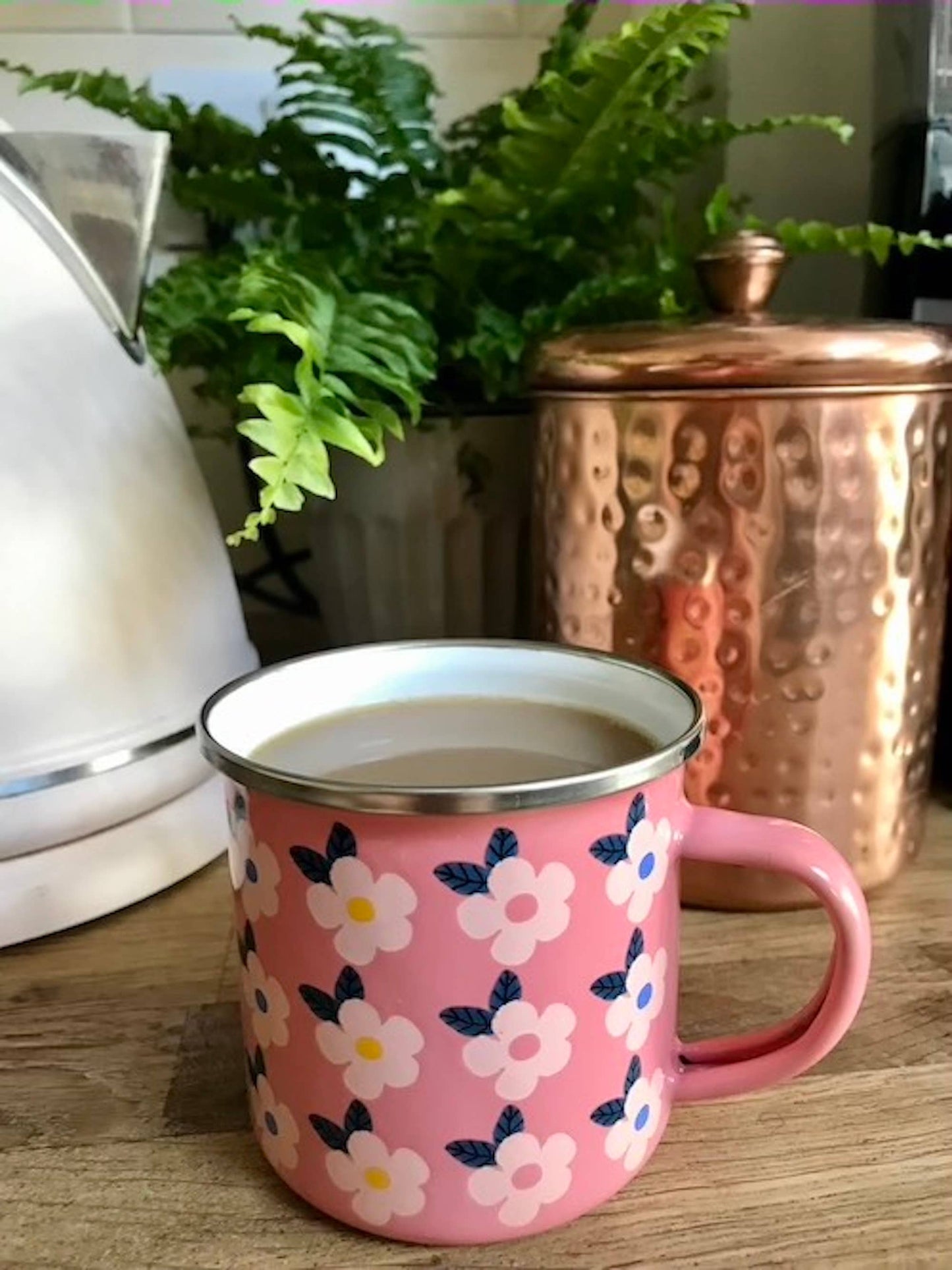 Retro Floral Enamel Camping Mug
