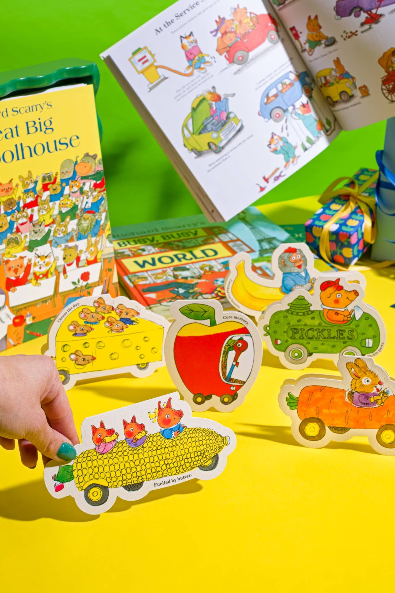 Cheese Mouse Car - Die-cut card by Richard Scarry