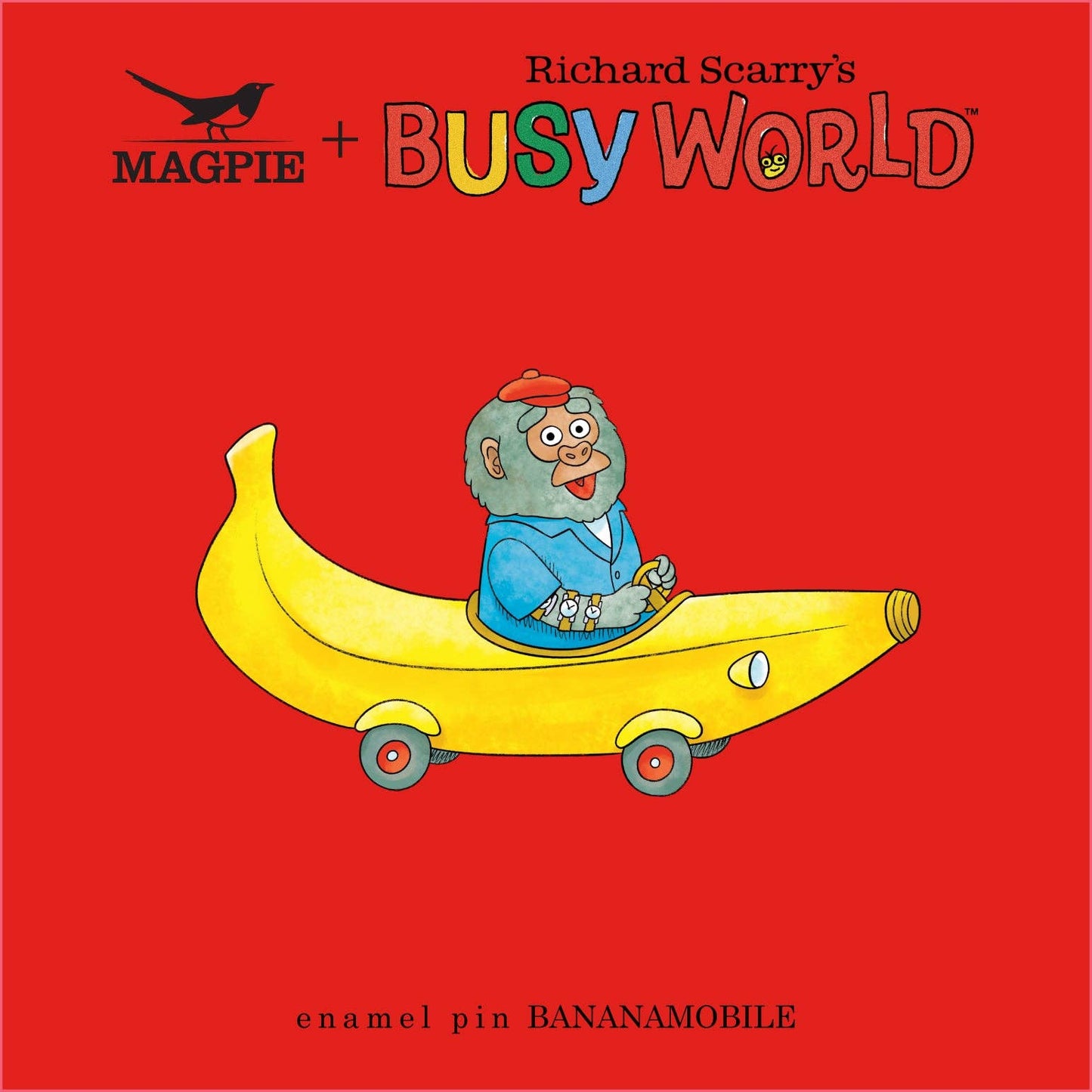 Richard Scarry Bananamobile Enamel Pin