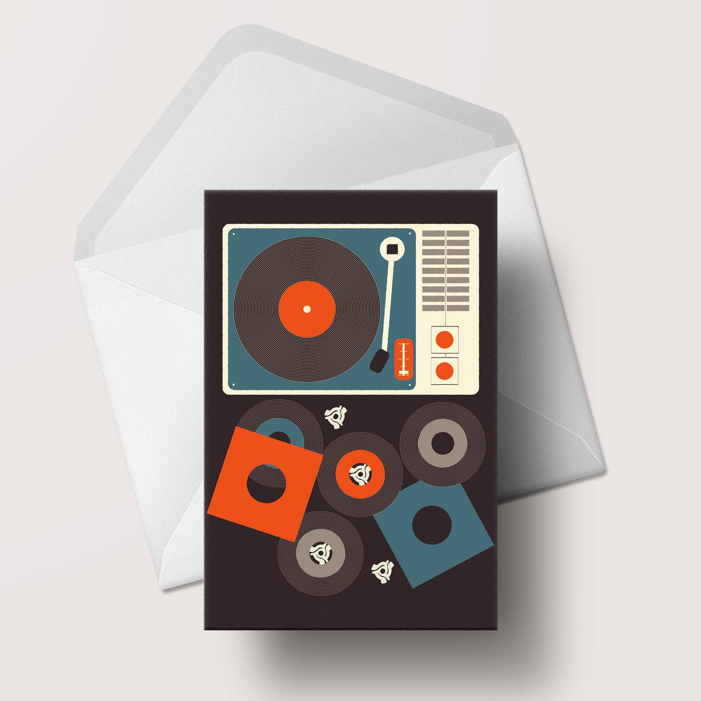 45 Record Turntable Card