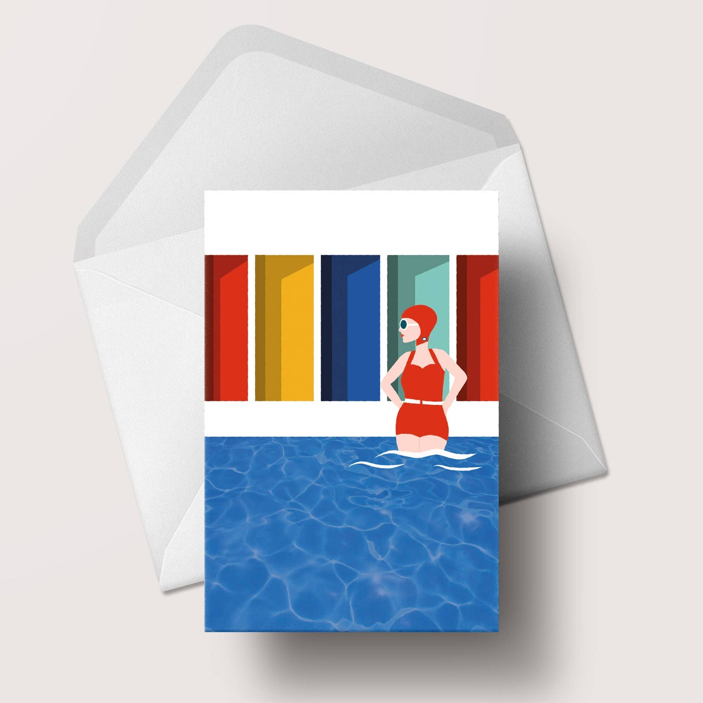Lido Lady Retro Swimming Card