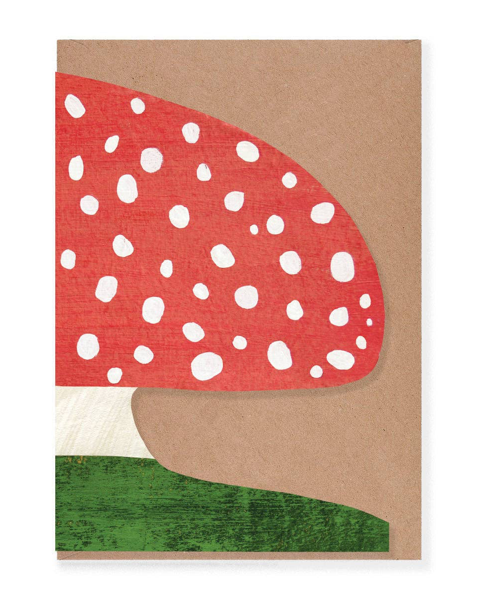 Red Mushroom Shaped Greeting Card