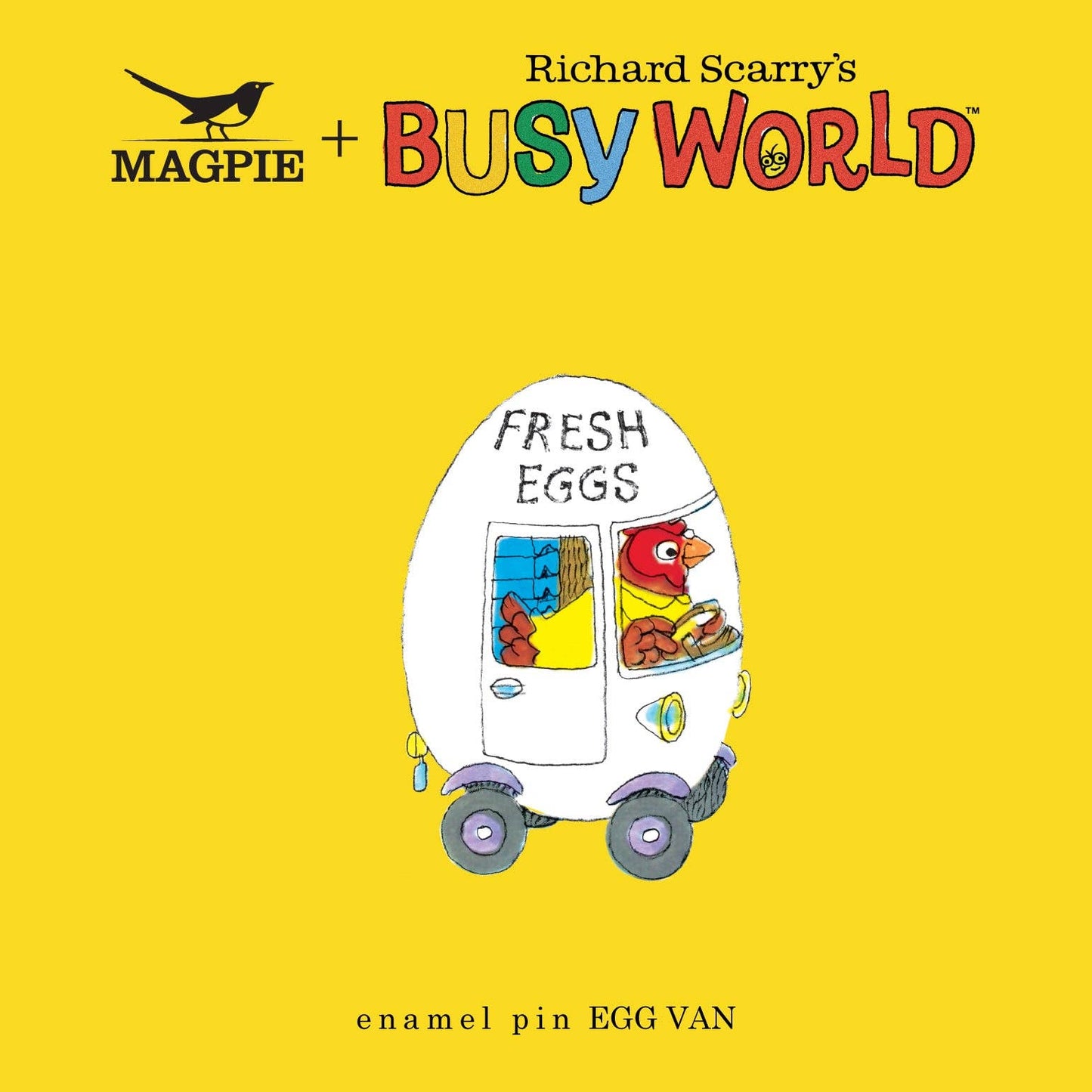 Richard Scarry Egg Van Enamel Pin