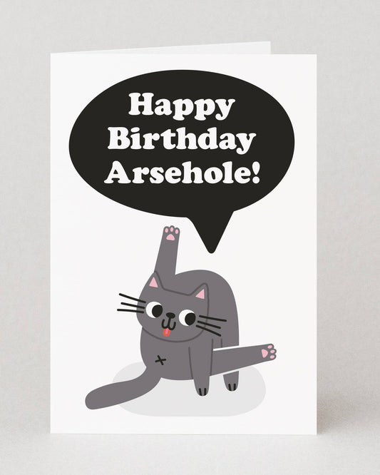 Arsehole Cat Birthday Card