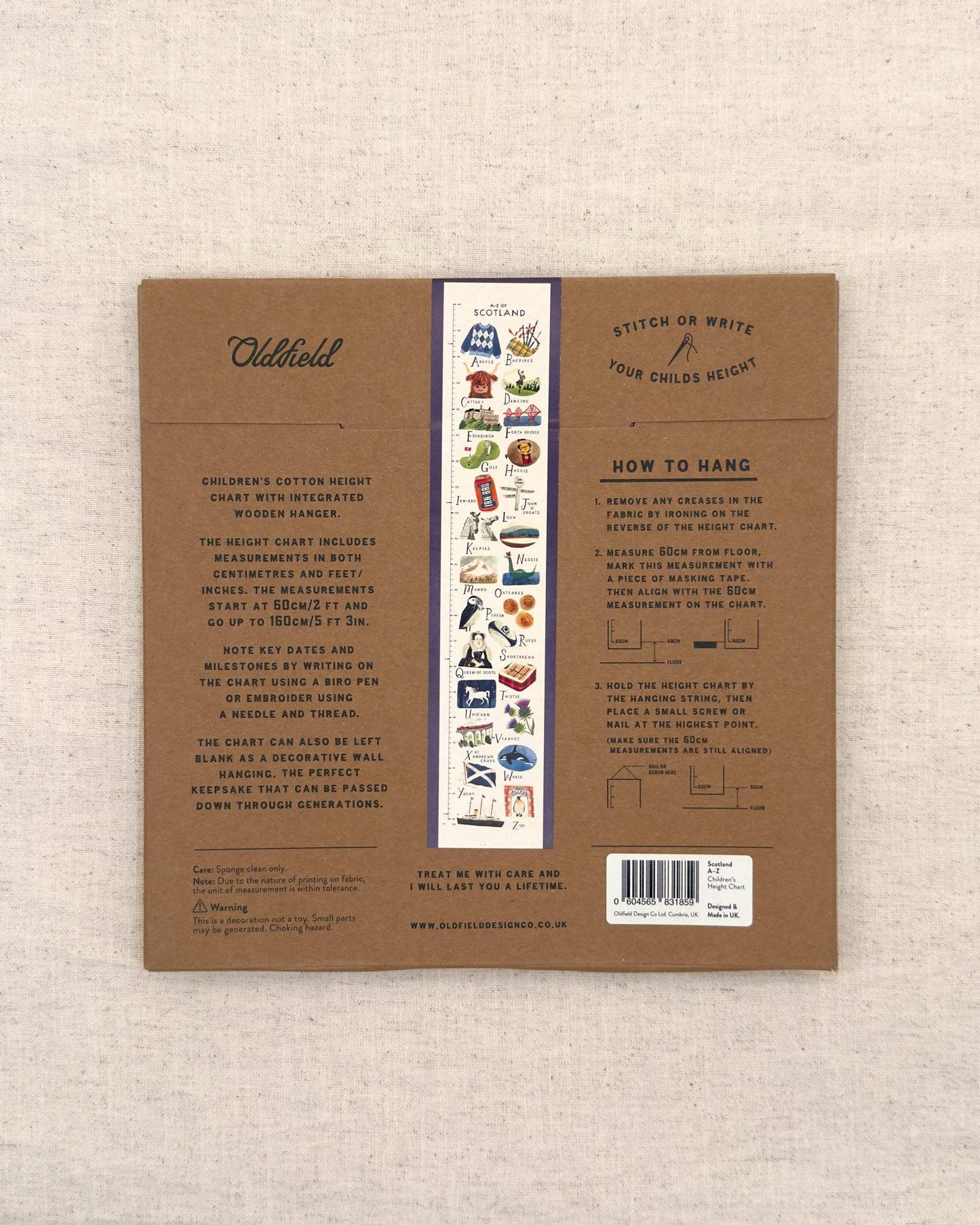 Scotland A-Z Children's Fabric Height Chart