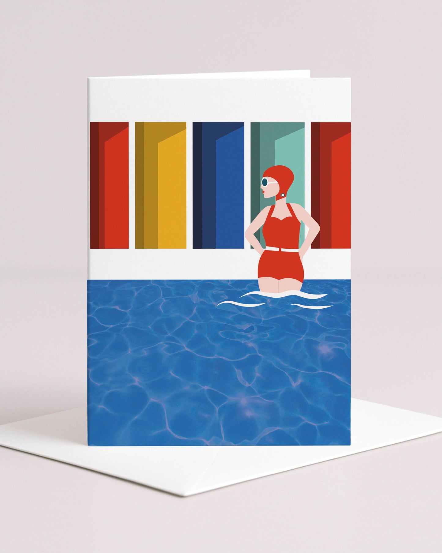 Lido Lady Retro Swimming Card