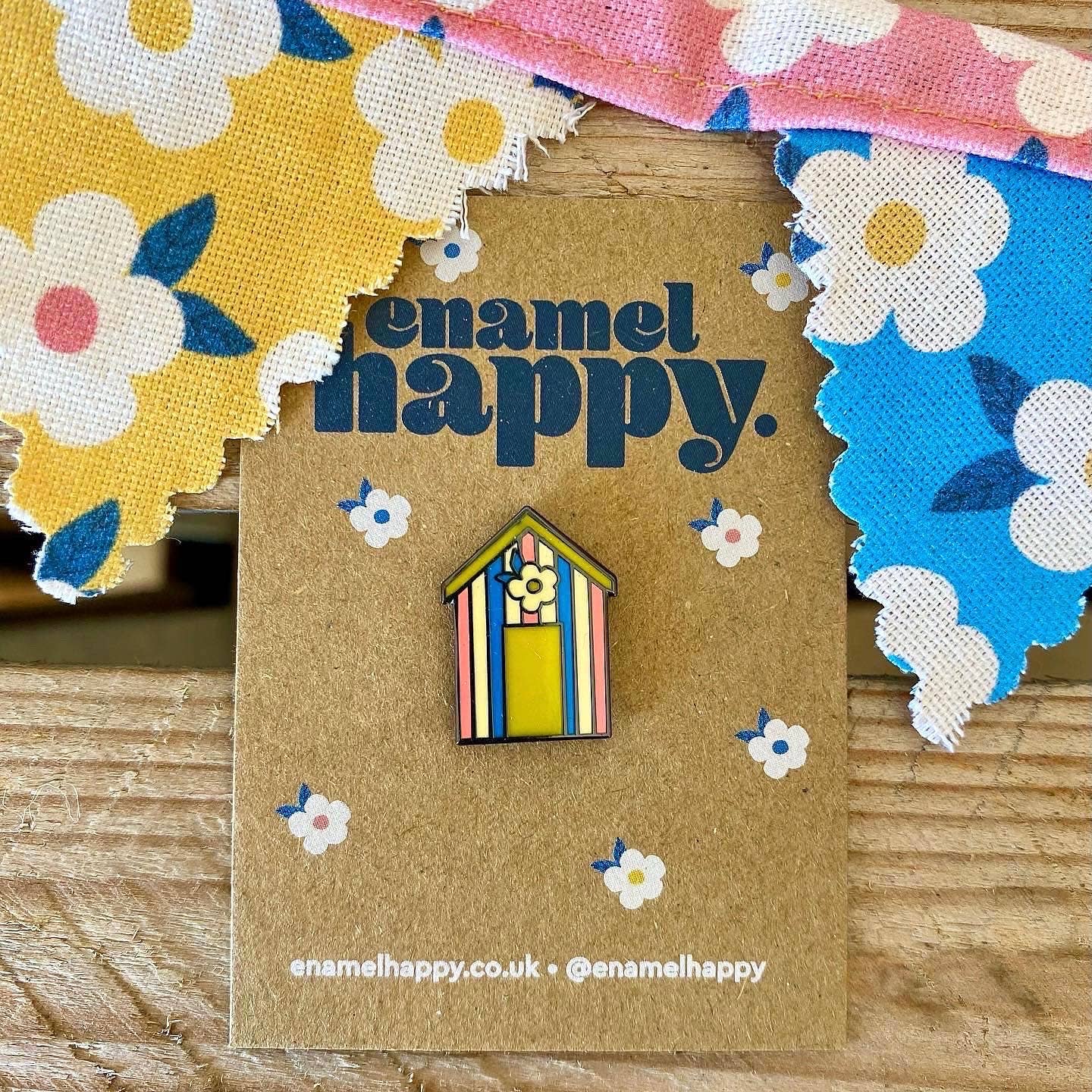 Beach Hut Pin Badge