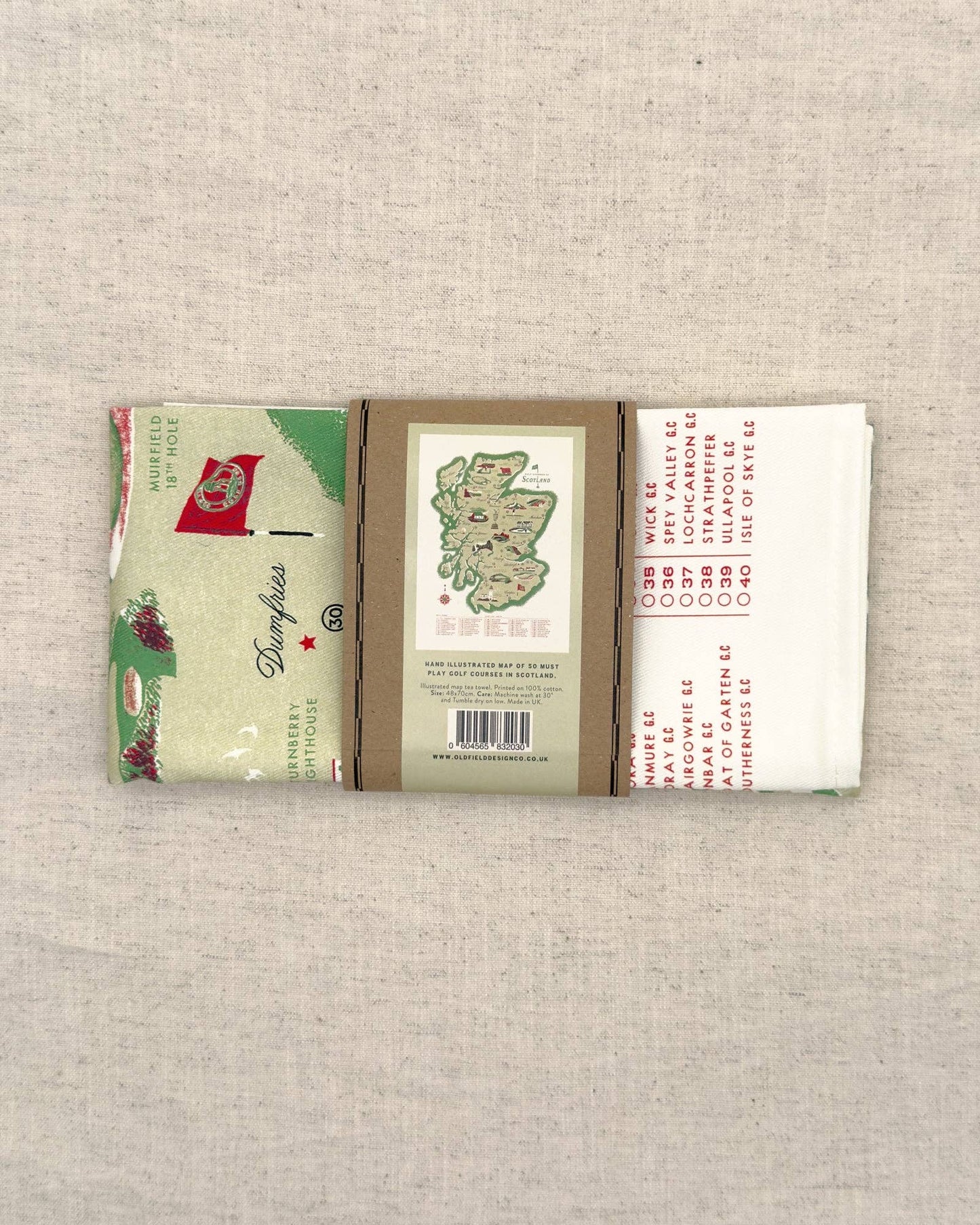 Golf Courses of Scotland Tea Towel